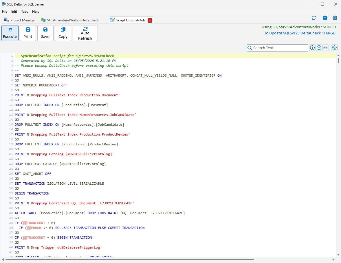 Mixed database workflow
